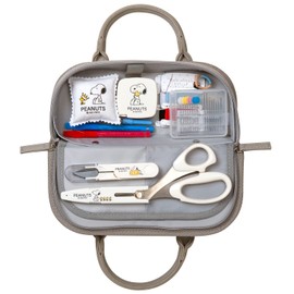 Misasa Snoopy Sewing Set, Kraft Bag, Round Type, Gray NO.8651
