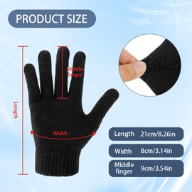 SycloPak Winter Gloves,Thermal Gloves,Mens Gloves,Winter Gloves For Men Women,Black Gloves,Work Gloves Men,Christmas Gifts For Men,Driving Gloves,Magic Gloves,Knitted Gloves Fleece,Winter Warm