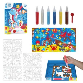 Sabbiarelli Sand-it For Fun Kit Under the Sea Under the Sea - Creative Craft Set: Paint with Sand and Let Your Imagination Run Wild, Sand Pictures for Children from 3+, Birthday Gift Idea