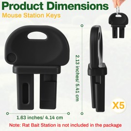 Qualirey 5 Pcs Mouse Station Key Rat Bait Stations Replacement Key Indoor Outdoor, Compatible with EZ Klean Rat Station and FBS Fly Stations (Black)