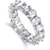 Savlano 18K White Gold Plated Cubic Zirconia Oval Cut Eternity