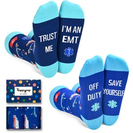 HAPPYPOP EMT Gifts for Men Women - Funny EMT Gifts for Him, EMS Week Gifts Bulk, EMS Gifts, Paramedic Gifts for Men Women, EMT Paramedic Socks