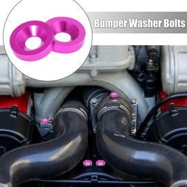 X AUTOHAUX 30pcs Car Bumper Mudguard Washer Bolts M6x1.0 Aluminum Alloy Pink