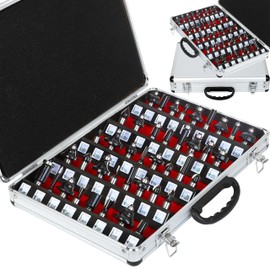 OLETBE Router Bit Set Architectural 41 PCS 1/2-Inch Shank , Corner Edge-Forming Beading Router Bits Sets, Woodworking Milling Door Cabinet Panel Cutter Tools, Carbide CNC Router(Steel)