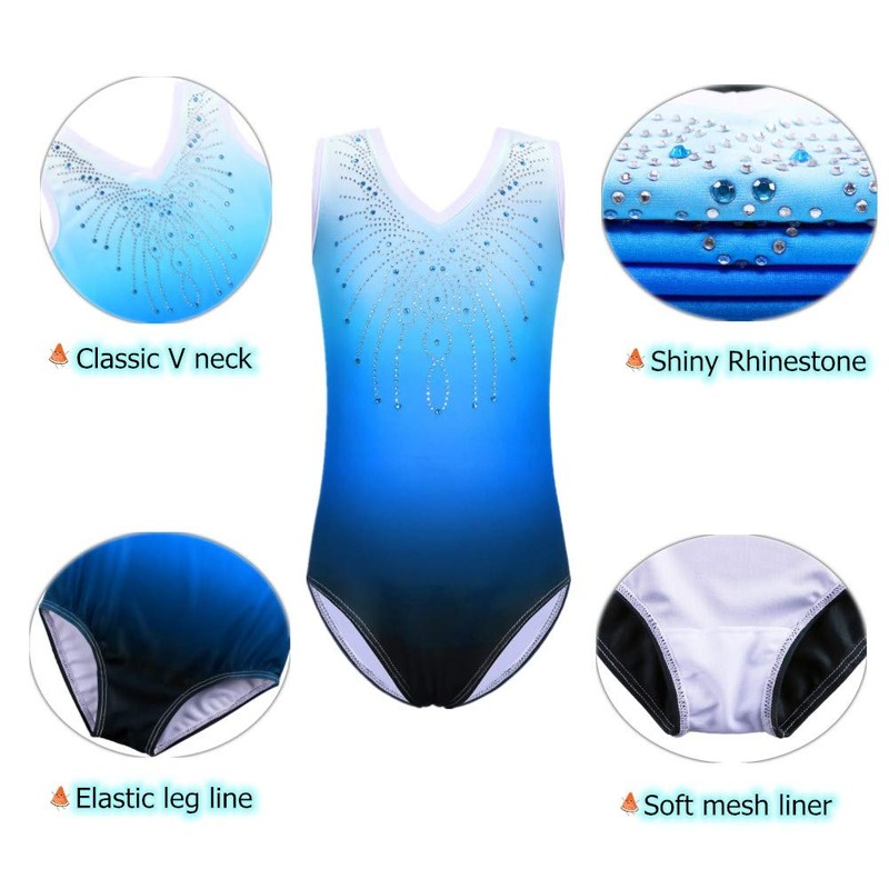 ZNYUNE Ragazza justaucorps di Ginnastica Danza Leotard per Bambini Senza
