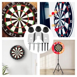 SHYSBV Dart Board Wall Mount Stainless Steel Mounting Set with Screws & Nails, Wall Holder for Steel Dart/Sisal Boards, Dartboard Accessories for Hanging