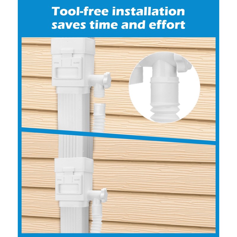 WADEO Rain Barrel Hose Connector, Compatible with Downspout Diverters(1.25'' Outlet