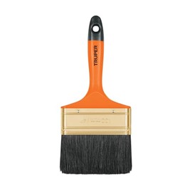 Truper BRT-4, Brocha de cerdas naturales, mango de plástico, 4"
