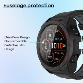 ISABAKE Fenix 8 51mm Solar Watch Case Cover,TPU Bumper Screen Protector Hard PC Full Protection Cover Compatible with Garmin Fenix 8 51mm Solar (Not for Fenix 8 51mm Amoled)
