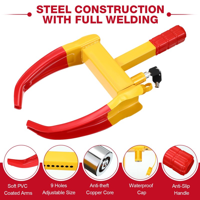 2 Pcs Wheel Lock for Cars, Heavy Duty Trailer Wheel