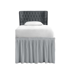 Dorm Bed Skirt, Dorm Bed Skirt Twin XL, 100% Microfiber Dorm Bed Skirt, Twin Extra Long Dorm Bedding,Ruffled Dorn Bed Skirt, College Bed Skirt, Twin XL 36"(Light Grey)