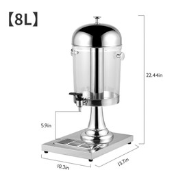 2.2 Gallon Drink Dispensers for Parties, Beverage Dispenser with Stand, Commercial Hot Cold Juice Dispenser with Ice Container and Stainless Steel Drip Trays for Beer, Water Lemonade