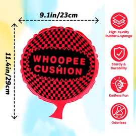 sicitu Whoopee Cushion, 9" Whoopie Cushion Fart Toy, Self Inflating Woopie Cushion for Kids Adult Teens, Make Great Big Mega Woopy Fart Sounds, Funny Fart Game, Prank Gag White Elephant Gifts