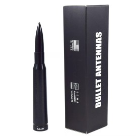 VMS RACING Anti-Theft Retractable Black 50 Caliber Bullet Short Antenna For 07 21 GMC Chevy