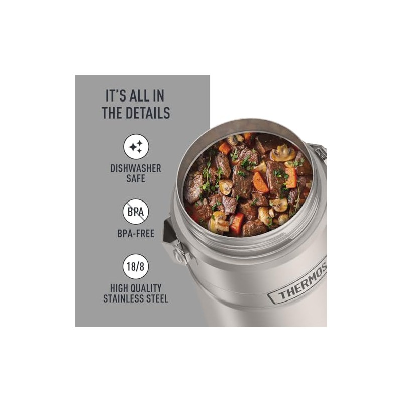 Thermos - Tarro de alimentos con aislamiento al aspiradora, acero