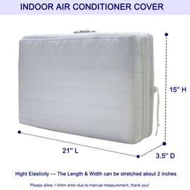 Indoor Air Conditioner Cover for Window Units, Inside Window AC Cover for Winter, fits up to 21"x 15" x 3.5"(Light Gray)