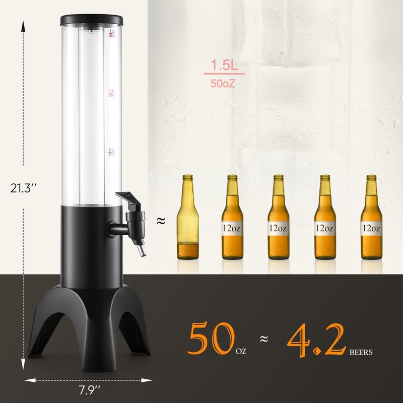 KK KMKGOKO Mimosa Tower, 50oz/1.5L Mimosa Tower Dispenser with Ice