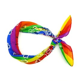 EROSPA® - Headscarf Rainbow Paisley Pattern - Bandana Neckerchief Headband - 55 x 55 cm