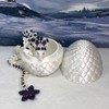 3D Printed Dragon with Dragon Egg, 12" Articulated White and