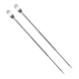 2 PCS Latte Art Pen Cinnamon Pen for Coffee,Barista Espresso Coffee Latte Art Tools Accessories for Coffee Bar Barista Make Creative Coffee Designs Decors,Stainless Steel Silver,LXLVOUEG