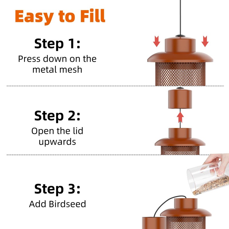 Metal Squirrel Proof Bird Feeder,Bird Feeders for Outdoors,Weight Activated Squirrel