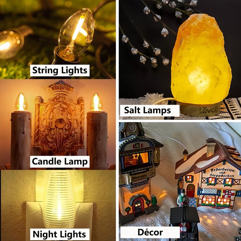 ZwwYvv C7 LED Night Light Bulbs, E12 Candelabra Base 0.6