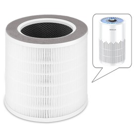 ZXBEER True HEPA Filter Compatible With Model ZXA101 Air Purifier, H13 True HEPA Air Cleaner 360° 3-stage Filtration, 3-in-1 High-efficiency