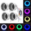 LED Cup Holder, 4Pcs DC 12V RGB Stainless Steel Beverage
