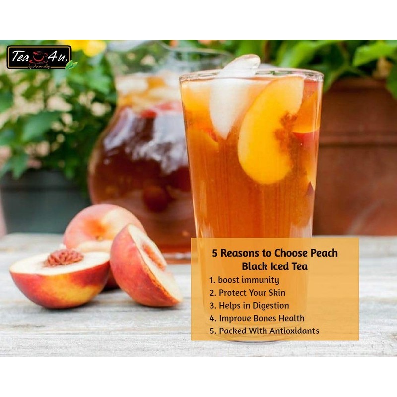 Tea4U Peach Black Iced Tea Bags - Hot & Cold