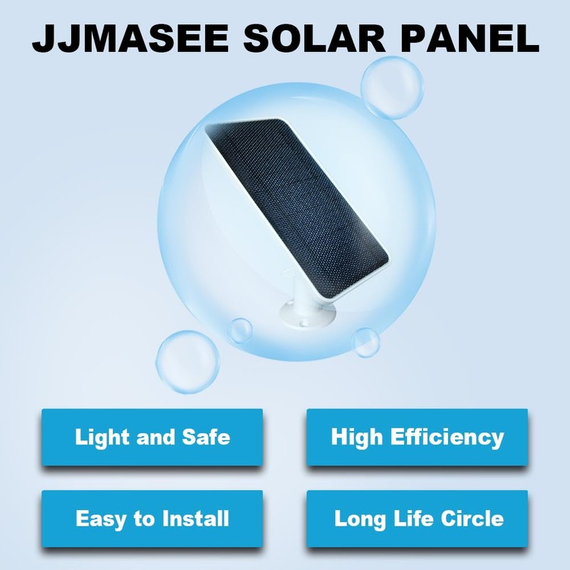JJMASEE Solar Panel for SimpliSafe Outdoor Security Cameras (2 Pack),