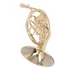 Miniature French Horn Decoration Brass Dollhouse Mini Musical Instrument Replica