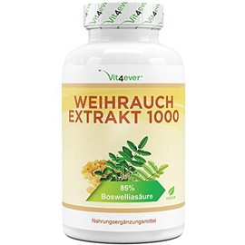 Frankincense extract - 360 capsules - 1000 mg per daily serving (2 capsules) - min. 65% Boswellia Acid - 100% Boswellia Serrata No Additives & Fillers - Vegan - Premium Quality - Vit4ever