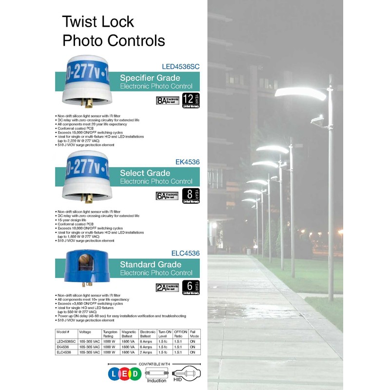 Intermatic EK4136S Nightfox™ Stem Mount Electronic Photocontrol - Reliable Light