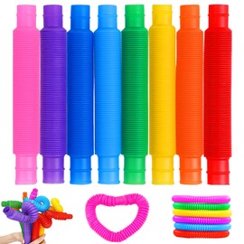 Pack of 24 Pop + Tubes, Mini Pop Tubes Sensory Toy CONNECTION Pop Tube Toys Colourful Stretch Tube Sensory Toy Newest Pop Tubes Mini Pop Tubes for Children for Stress Relief Sensory Toy