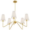 Electro bp;30" Dia 5-Arm Classic Chandeliers Polished Gold with White
