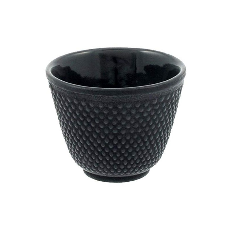 Iwachu Japanese Iron Tea Cup, Black Hobnail
