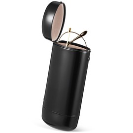 [WOFASHPURET] Hard Shell Glasses Case, Slim Case, Aluminum Glasses Case, Portable Sunglasses Protector Case, Metal Glasses Holder Case, For Travel, For Women and Men, Black