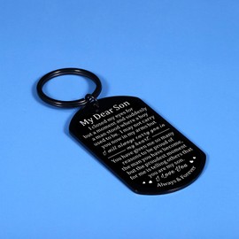 Keychain for Son from Mom Dad To My Son Gifts for Boys Him Mens Inspirational Gifts Back To School Graduation Christmas Stocking Stuffer Birthday Gifts for Son Valentines Day