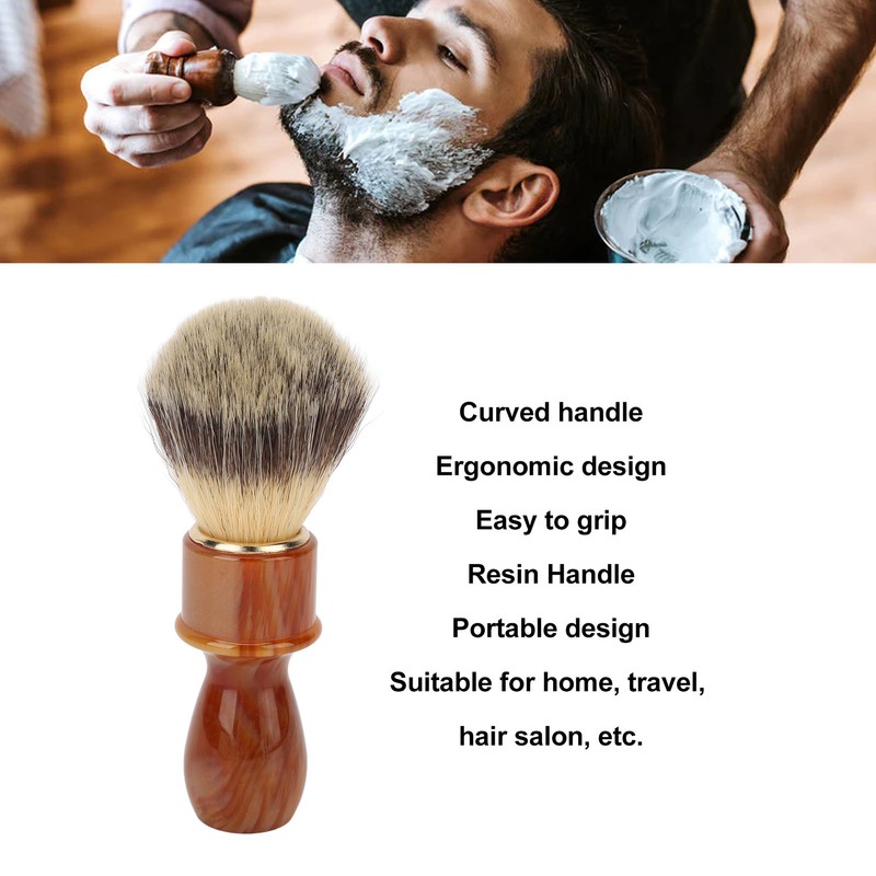 Men Shaving Brush Home Hair Salon Ergonomic Resin Handle Soft