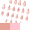 French Tip Press on Nails Short Almond Fake Nails Cute