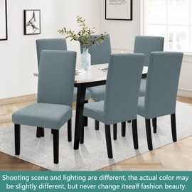 ZNSAYOTX Dining Chair Covers Stretch Fit Parson Chair Seat Slipcover 4 PCS, Newest Striped Chair Protector Cover Removable Washable for Dining Room Kitchen Banquet Wedding Party (4 Pack, Light Gray)