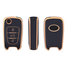 OFFCURVE Car Key Cover Car Key Case Key Fob Cover Car Key Protector 3 Buttons with Car Key Fob Compatible with Hyundai Elantra i10-i40 ix20-ix55 Santa Fe Verna Sportage Carens Forte Avante