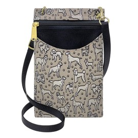 Danny K. Women's Tapestry Crossbody Cell Phone or Passport Purse, Handmade in USA (Dogs)