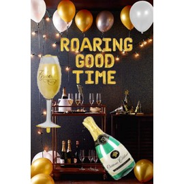 LaVenty Set of 15 Roaring Good Time Balloons Great Gatsby Party Decoration Roaring 20s Party Balloons Roaring Twenties Decorations Flapper Party Decor