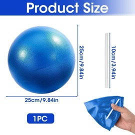 OMCGG 9 Inch Soft Pilates Ball, Small Exercise Ball with Inflatable Straw Anti-Burst Gym Ball Non-Slip PVC Mini Balance Ball for Yoga Pilates Barre Physical Therapy Core Strengthening Posture (Blue)