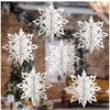 Myd Christmas Tree Ornament Snowflake Mobile 6-Piece Set, White, 12 count