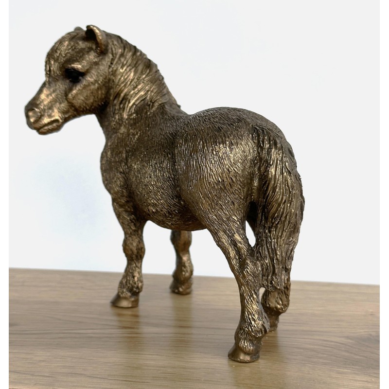 LEONARDO Shetland Pony horse figurine aged bronze effect, Bronzed Reflections
