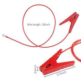 EDOBLUE Electric Fence Wire Connect,3 Ft Electric Fence Charger Solar Fence Charger Fence Lead Copper Wire with Alligator Clip (Black+Red)