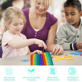 Plstod Pop It Fidget Toys 2 in 1, Multiplication and Numeration Pop It, Popit , 20 x 20 cm Popit Fidget Toy, Fidget Toys Anti Stress, Arcencial Educational Poppers for Children