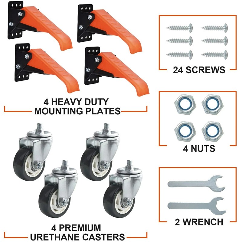 Ronlap 4 Ronlap Workbench Casters Kit 880 Lbs Capacity 3"